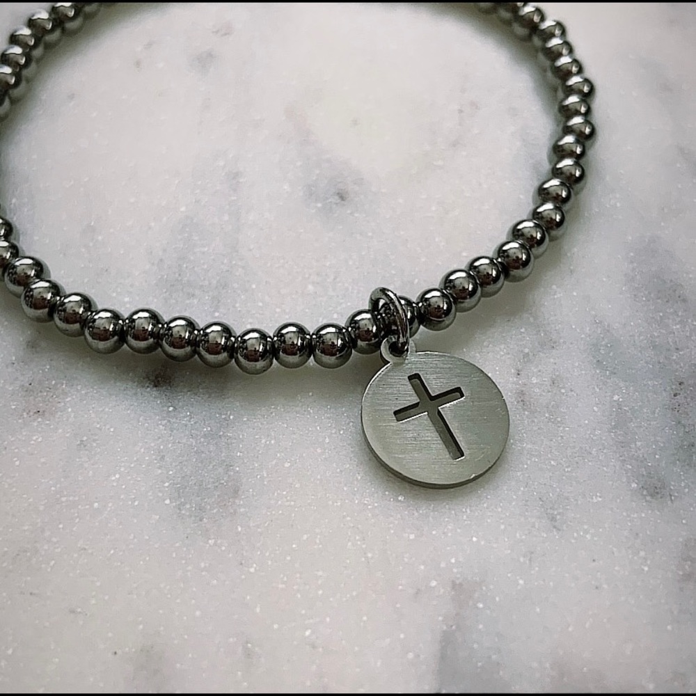 AYIA BRACELET featuring stainless steel cross charm